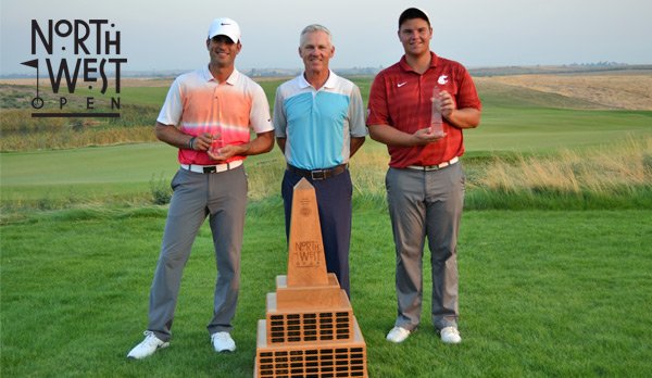 Derek Barron – winner; John Thorsnes, Wine Valley Director of Golf; Derek Bayley – low amateur